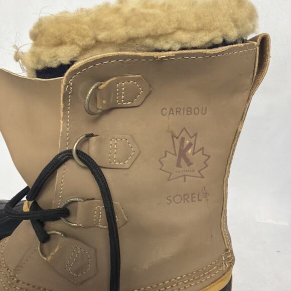 Sorel Caribou Winter Boots Mens 11.5 Tan Black Waterproof Leather main image 6
